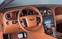 The Bentley Continental GT's driving position