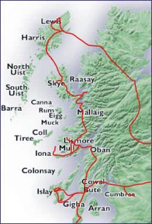 Scottish Islands tour itinerary map